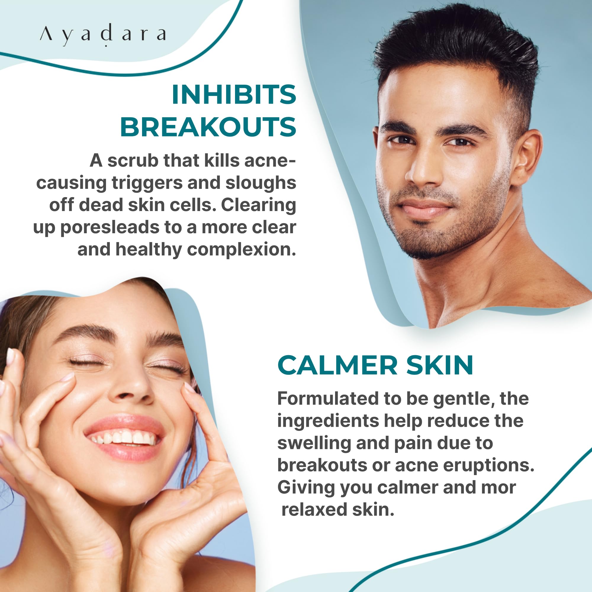 AYADARA Exfoliating Acne Scrub | 4 oz | Gentle Daily Facial Scrub for All Skin Types