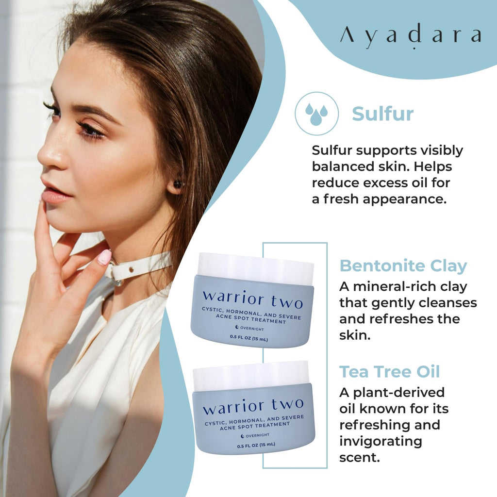 AYADARA Cystic Acne Spot Cream – Overnight Treatment for Hormonal Acne-Prone Skin | 120 Uses