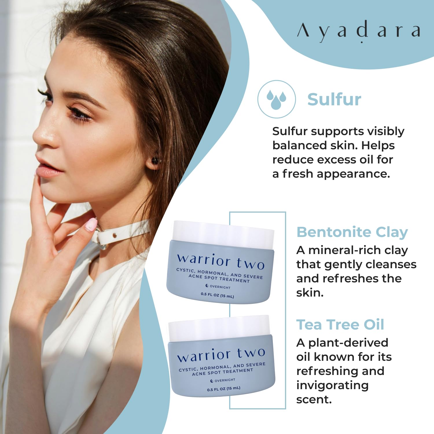 AYADARA Cystic Acne Spot Cream – Overnight Treatment for Hormonal Acne-Prone Skin | 120 Uses