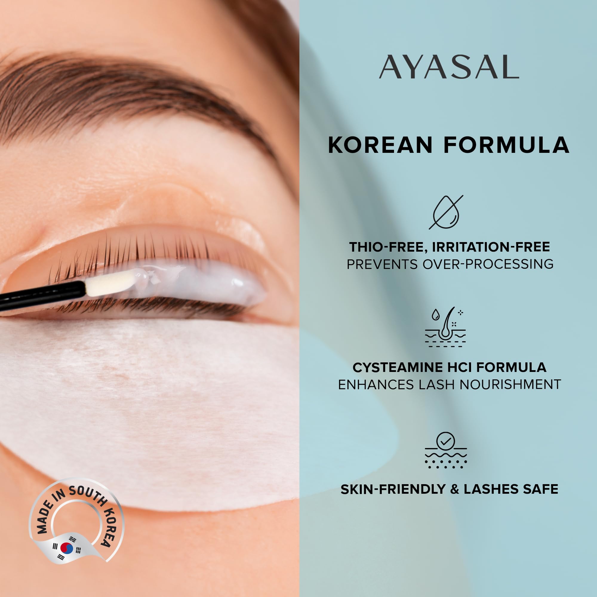 AYASAL Lash Lift Kit 2-Pack – Korean Thio-Free Eyelash Perm for Natural Curl at Home