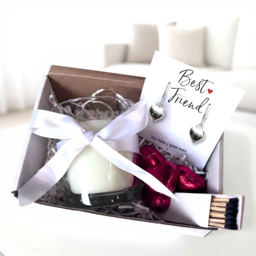 Small Best Friend Gift Hamper | Earrings, Chocolates & Candle