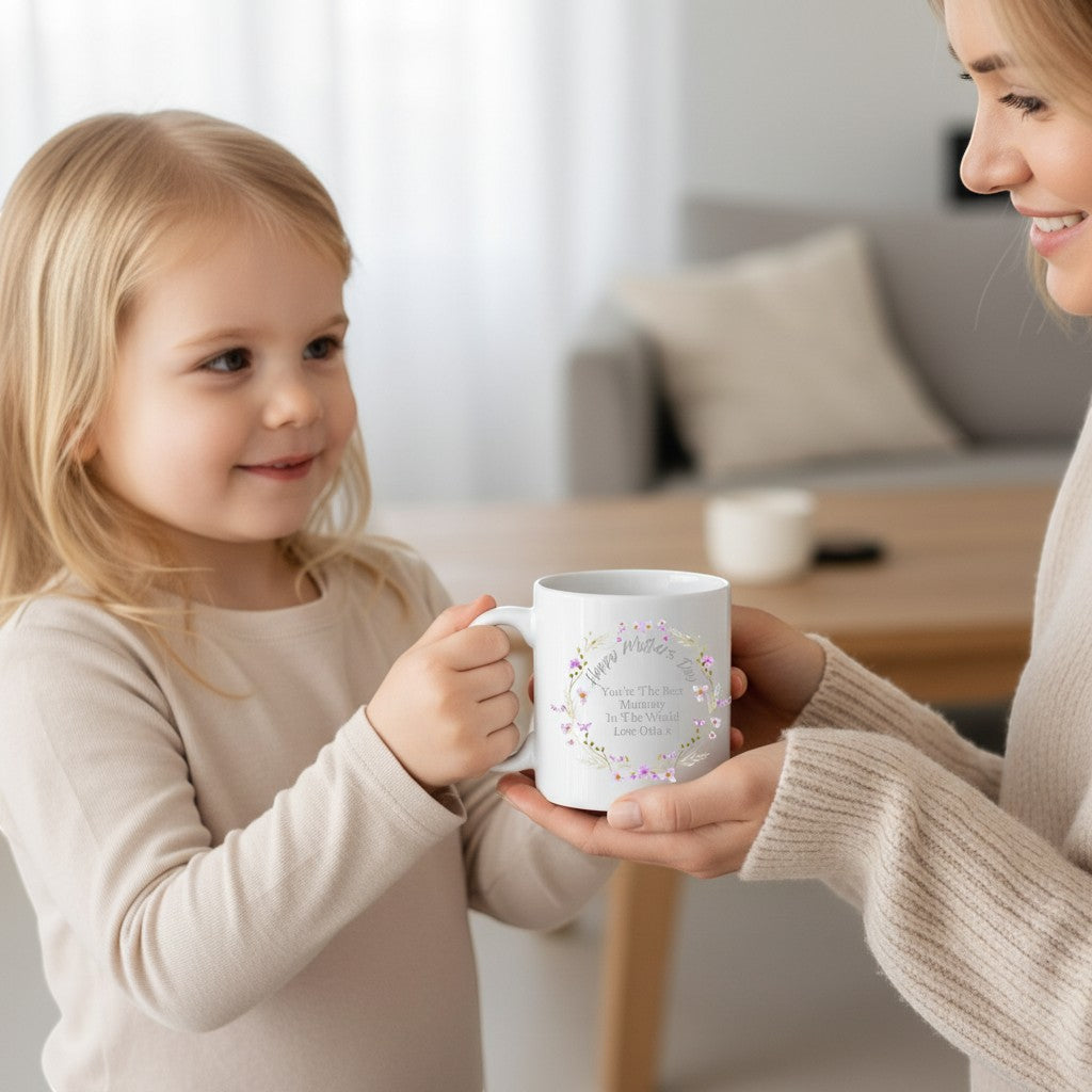 Personalised Happy Mother's Day Pretty Flowers Mug