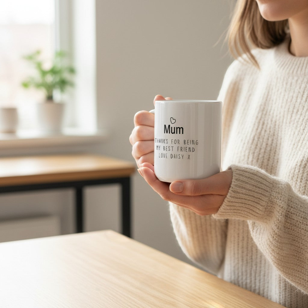 Personalised Mum Thanks For Being My Best Friend Mug