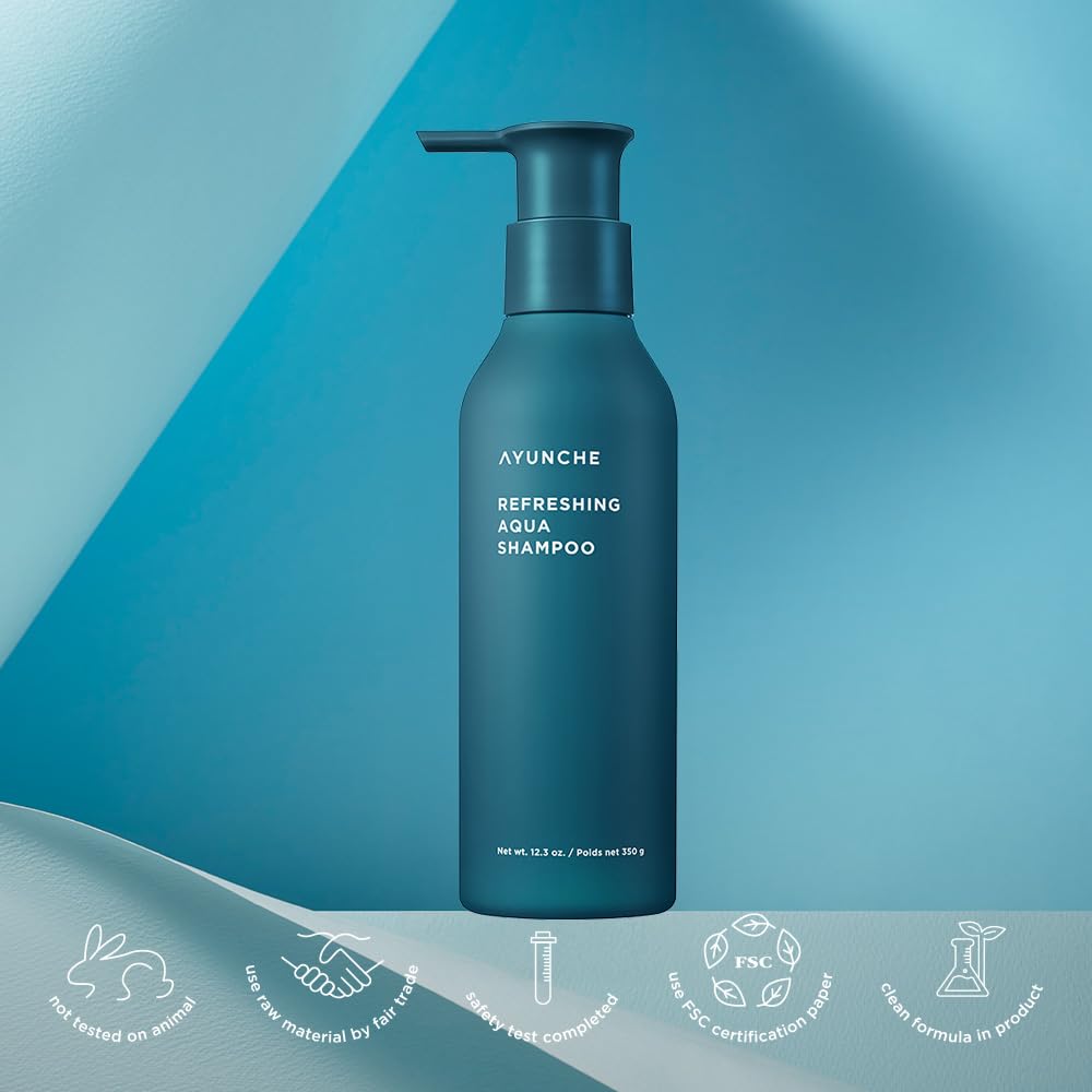 AYUNCHE Refreshing Shampoo for Oily Scalp – Purifying, Cooling & Deep Cleansing (11.8oz) | Korean Salon Brand