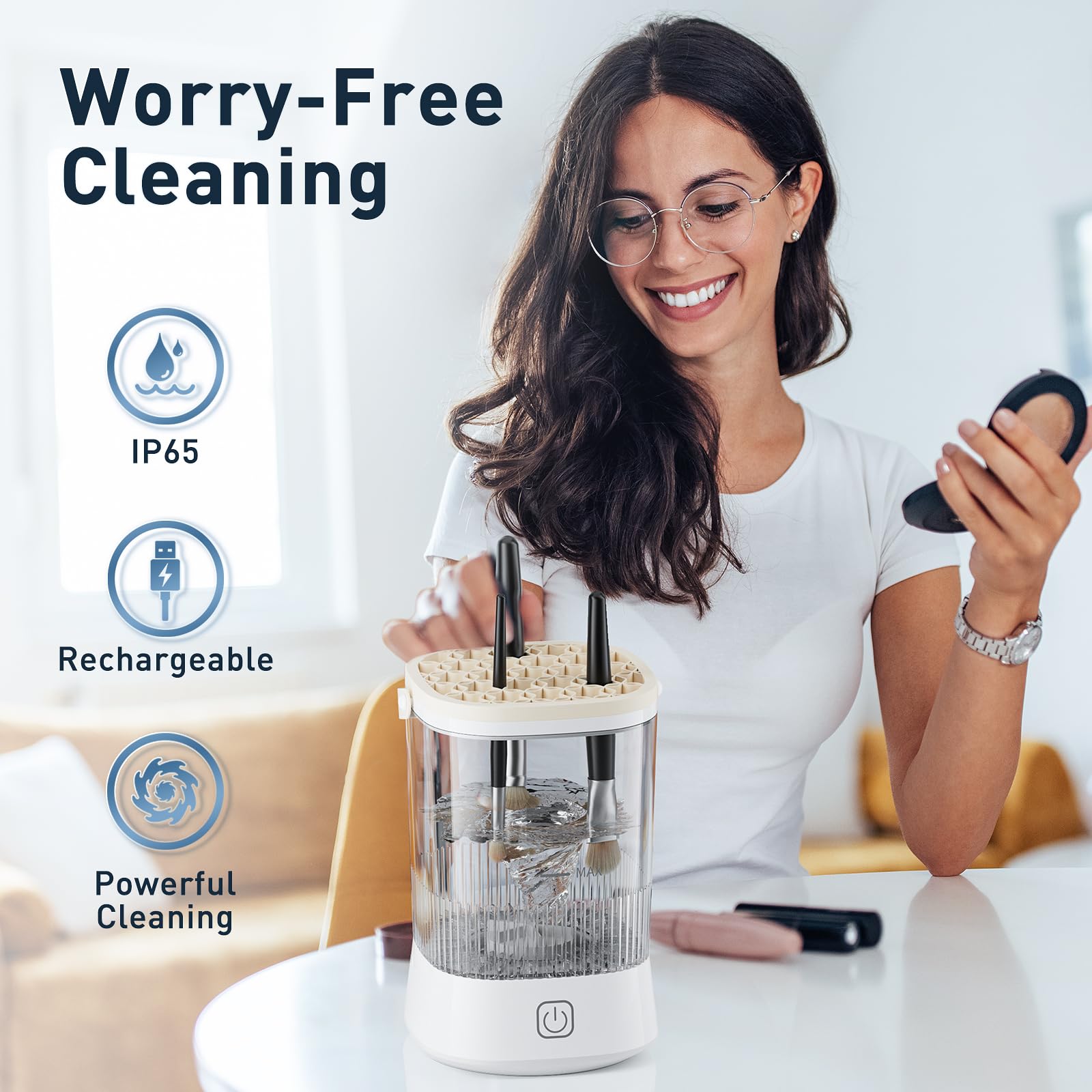 Azang Electric Makeup Brush Cleaner — Portable USB Automatic Cleaner for Brushes & Sponges (22)