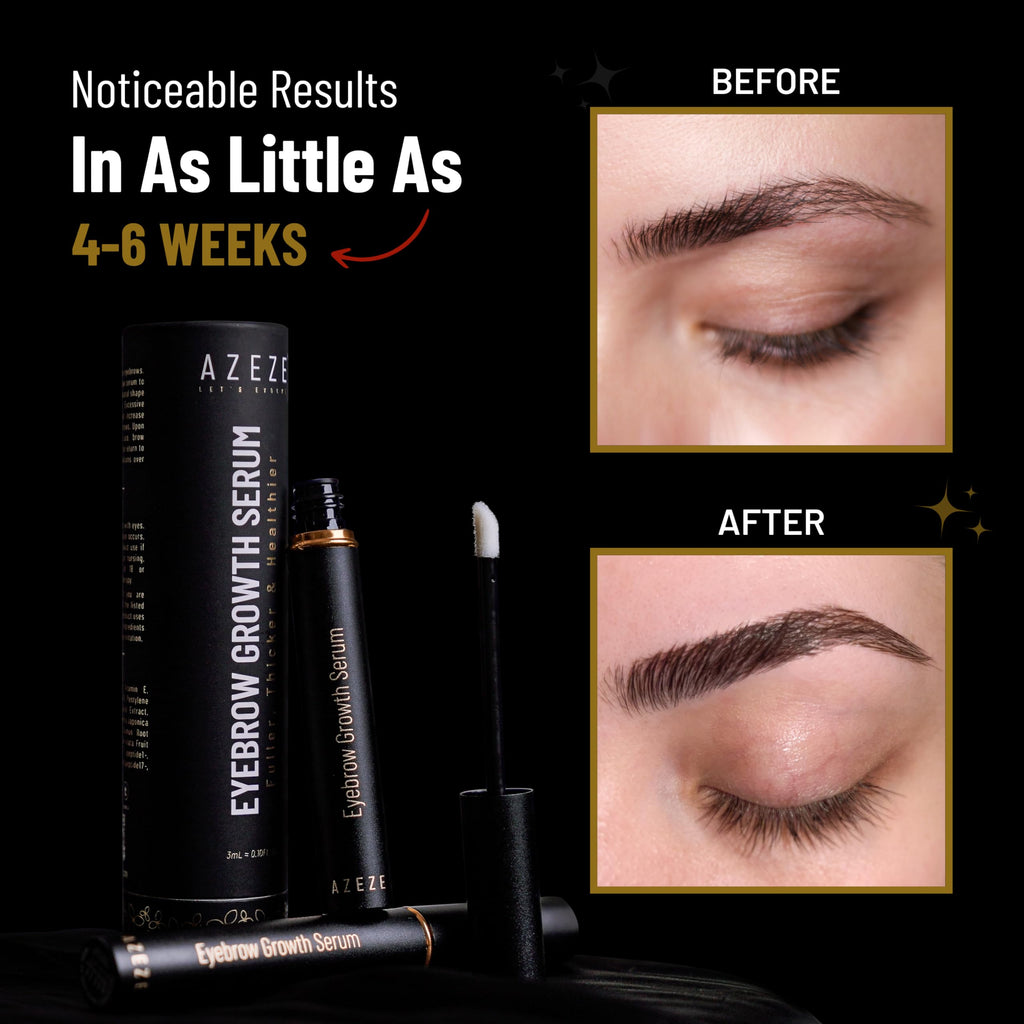 AZEZE Eyebrow Growth Serum – Oil-Free Formula for Fuller Brows in 6 Weeks