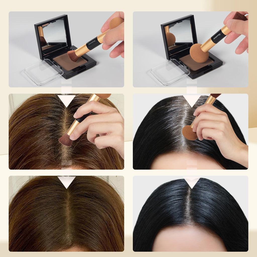 Azonbey Root Touch Up Powder – Instant Gray Coverage & Hairline Concealer (Brown)