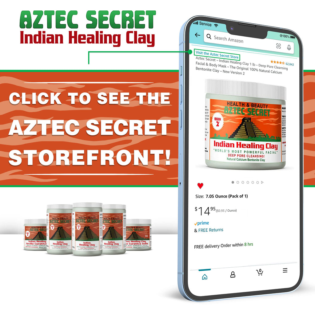 Aztec Secret Indian Healing Clay 2 lb – Deep Pore Cleansing Facial & Body Mask – The Original 100% Natural Calcium Bentonite Clay (Version 2)