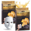 Azure Cosmetics 24K Gold & Caviar Anti-Aging Luxury Face Mask – Hydrating & Firming (Pack of 5)
