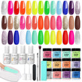 AZUREBEAUTY 31-Pcs Dip Powder Nail Kit Starter – 20 Neon Colors & Liquid Set