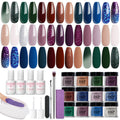 AZUREBEAUTY 31-Pcs Dip Powder Starter Kit – 20 Colors, Recycling Tray, Base/Top/Activator