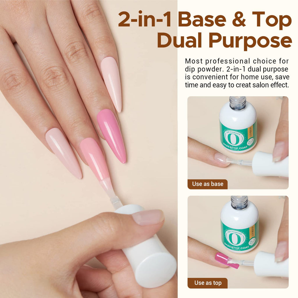 AZUREBEAUTY Dip Powder Liquid Set – Base & Top Coat, Activator, Matte Top Coat (15 ml) • Fast Dry, No Lamp Needed