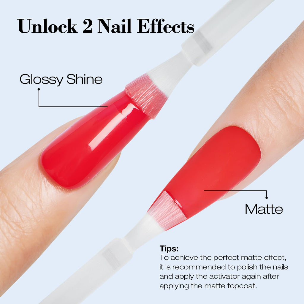 AZUREBEAUTY Dip Powder Liquid Set – Bond, Base, Glossy & Matte Top Coats, Activator, Brush Saver | No Nail Lamp Needed