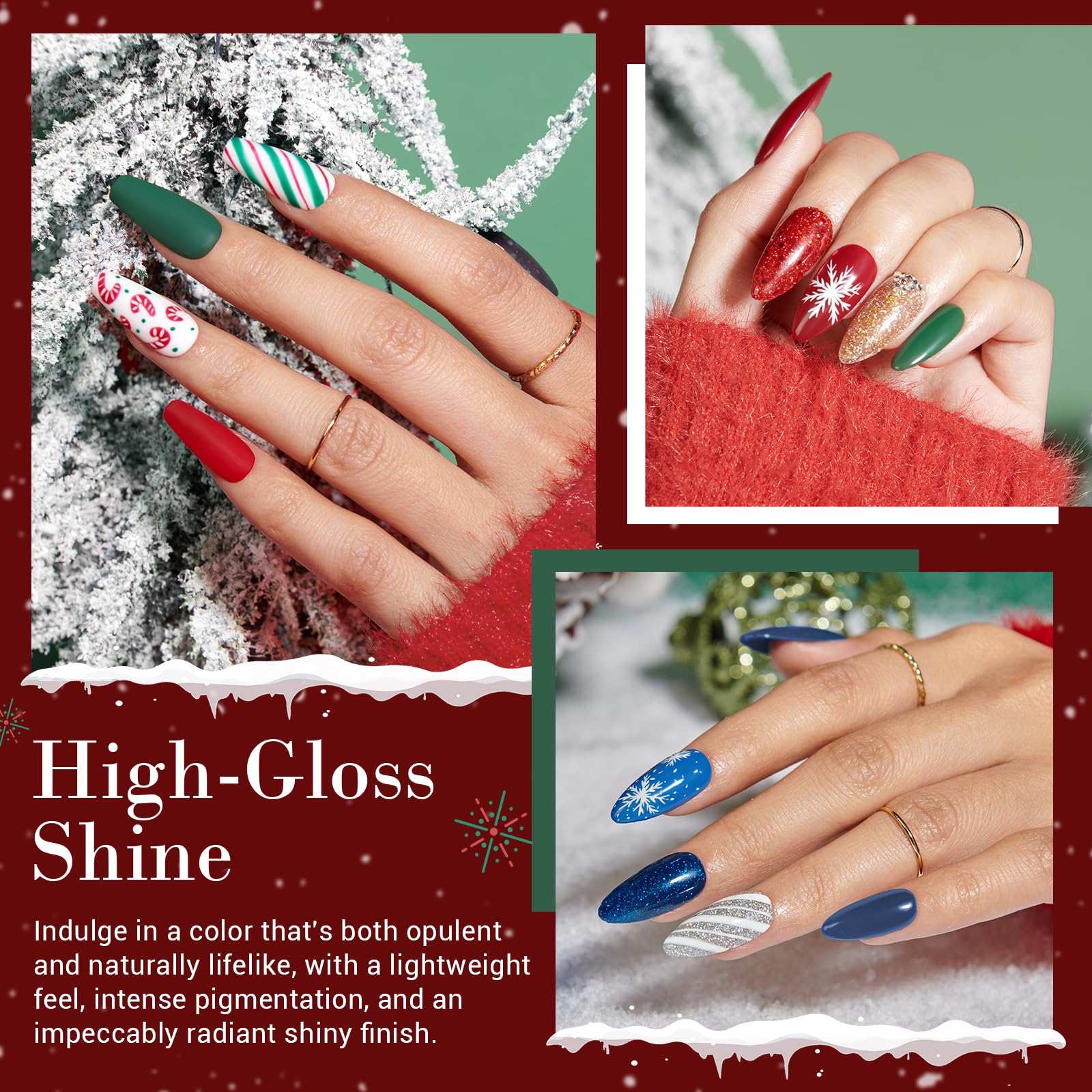 AZUREBEAUTY 31-Pcs Dip Powder Nail Starter Kit – Christmas Colors, No Lamp Needed