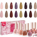 AZUREBEAUTY Brown Nude Nail Polish Set – Quick-Dry Lacquer & Strengthening Top Coat