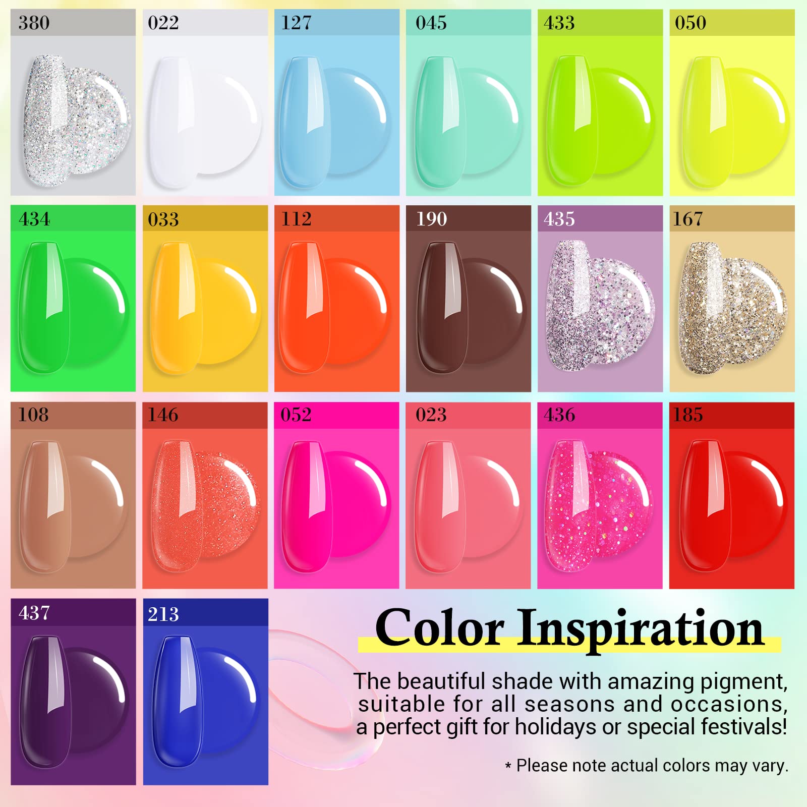 AZUREBEAUTY 31-Pcs Dip Powder Nail Kit Starter – 20 Neon Colors & Liquid Set