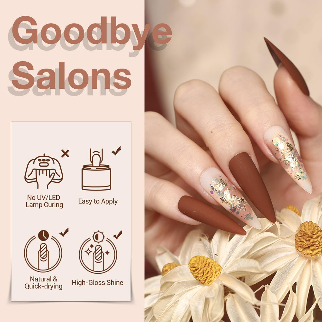 AZUREBEAUTY Dip Powder Nail Kit | 20 Neutral Browns & Base/Top/Activator