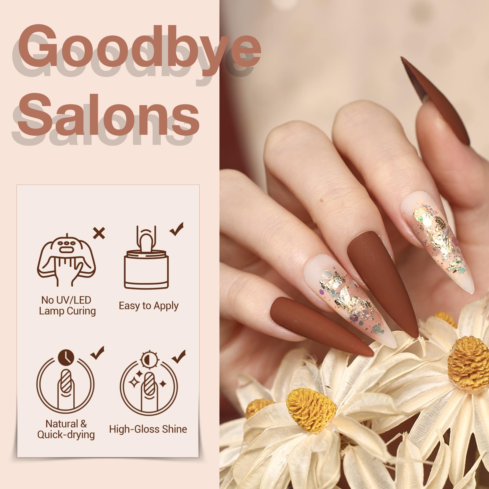 AZUREBEAUTY Dip Powder Nail Kit | 20 Neutral Browns & Base/Top/Activator