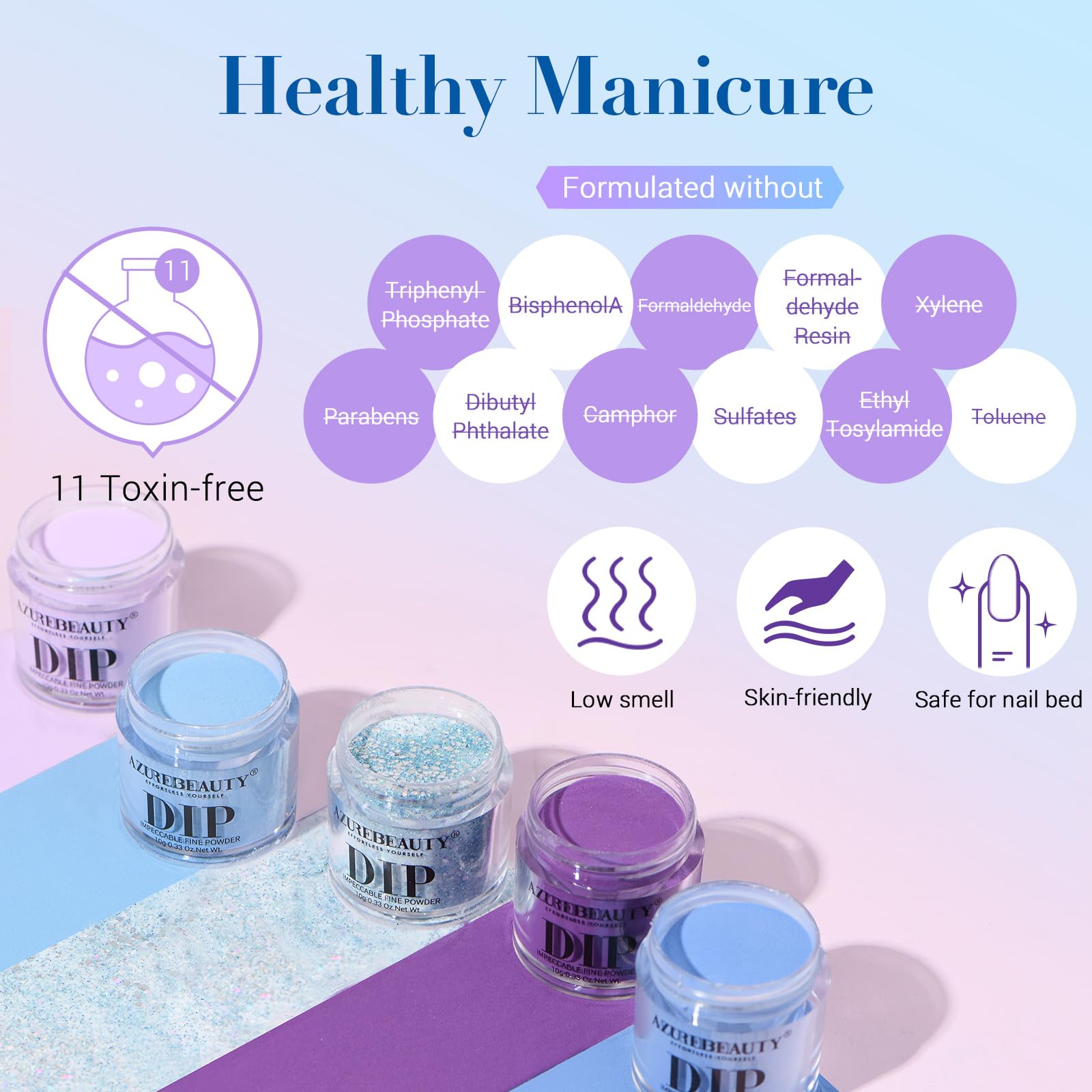 AZUREBEAUTY Dip Powder Nail Kit Starter – 31 Pcs, 20 Colors, Salon-Quality