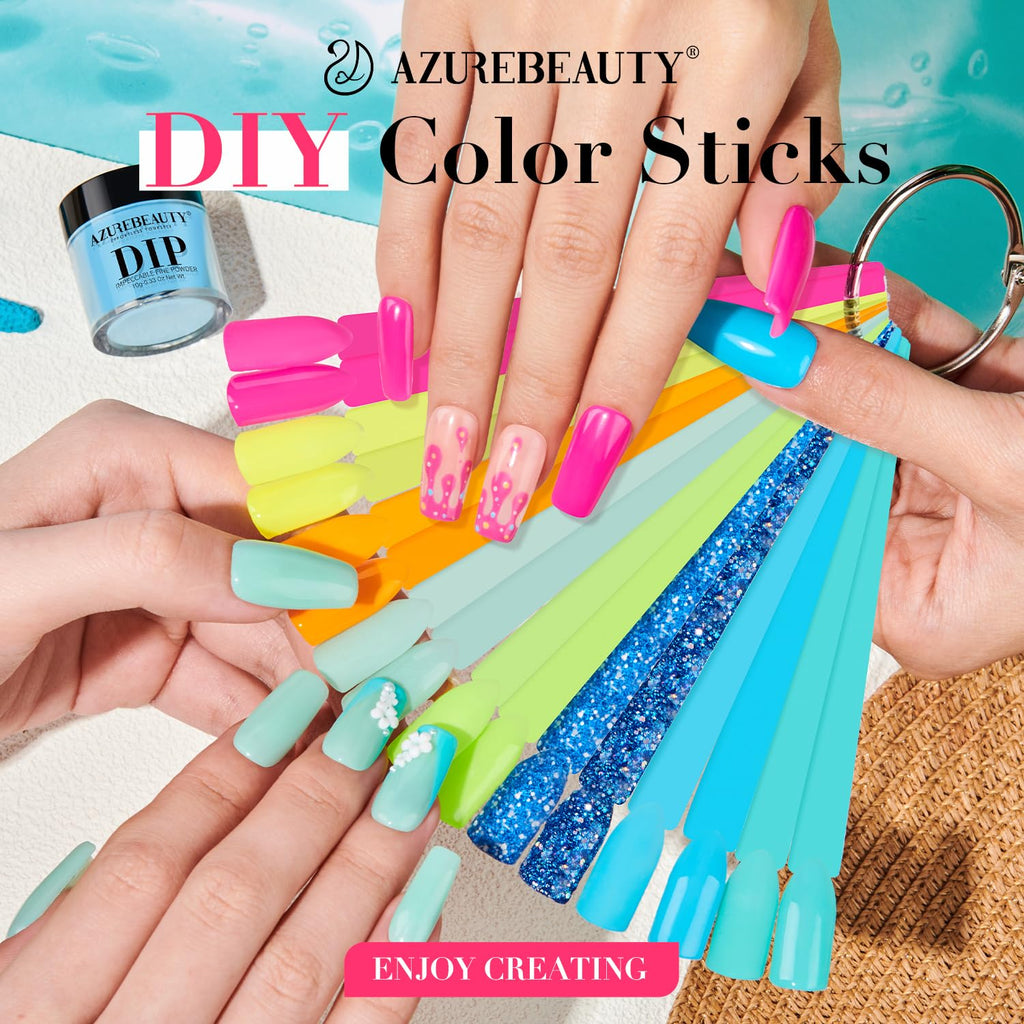 AZUREBEAUTY Dip Nails Starter Kit – 8 Colors, No Lamp, Long-Lasting Shine
