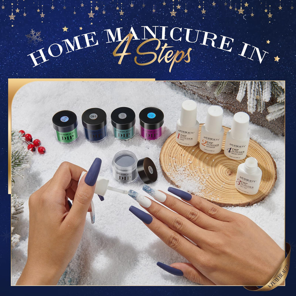 AZUREBEAUTY Dip Powder Nail Kit Starter – 20 Colors + Base/Top/Activator