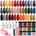 AZUREBEAUTY Dip Powder Nail Kit Starter – 20 Colors (Orange/Green/Glitter/Red) with Base & Top Coat, No Lamp Needed