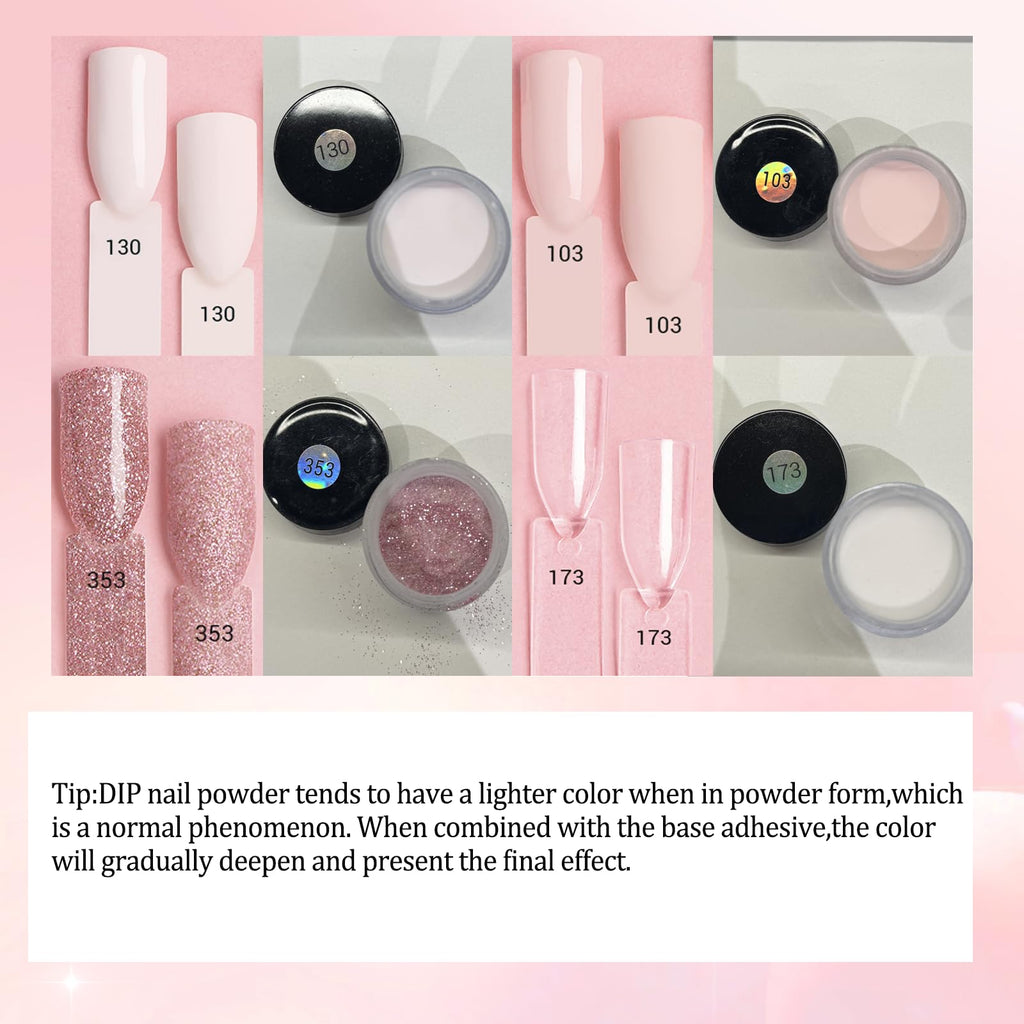 AZUREBEAUTY Dip Powder Nail Kit – 4 Nude & Glitter Hues, No Lamp Needed