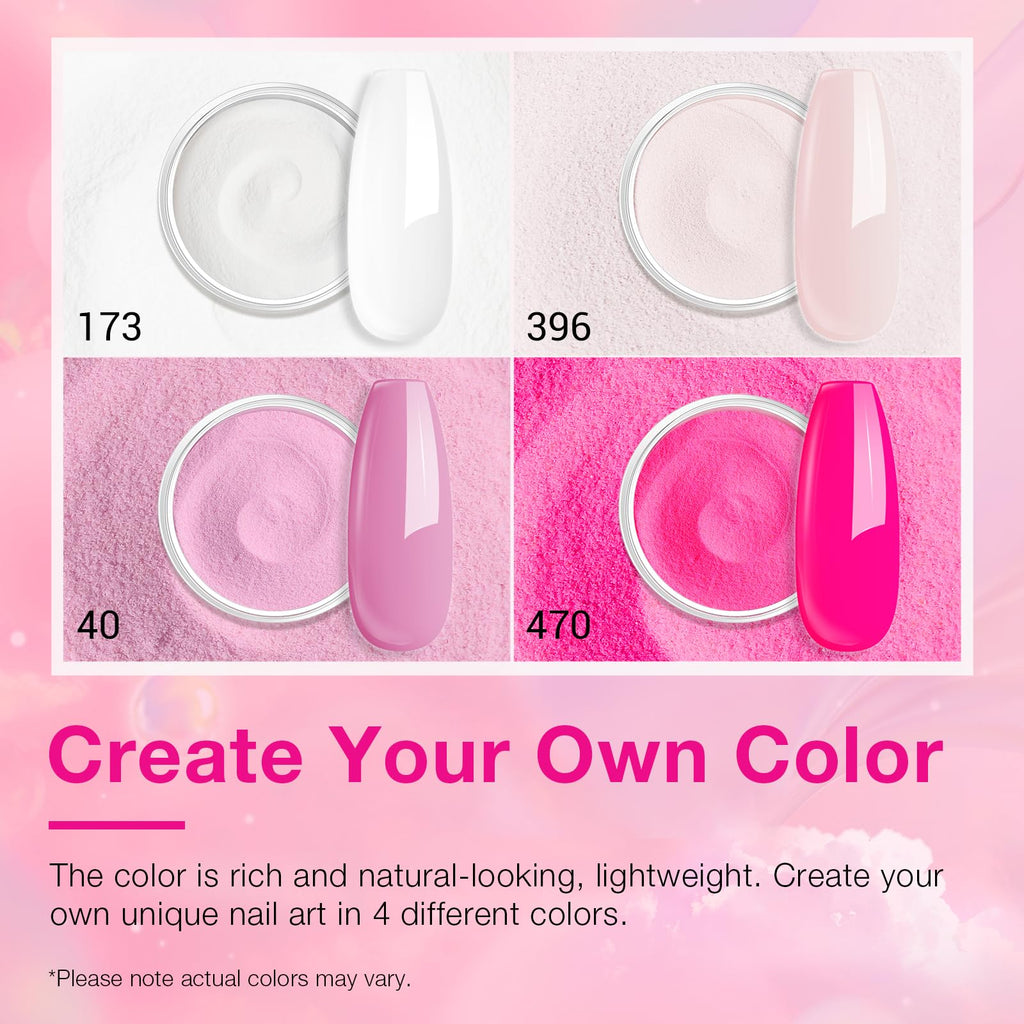 AZUREBEAUTY Dip Powder Nail Kit Starter – 4 Colors + Base/Top Coat, No Lamp, Beginner Friendly
