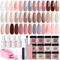 AZUREBEAUTY 31 Pcs Dip Powder Nail Kit — 20 Colors + 4 Liquids for DIY Salon-Quality Manicures
