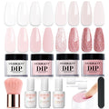 AZUREBEAUTY Dip Powder Nail Kit – 4 Nude & Glitter Hues, No Lamp Needed