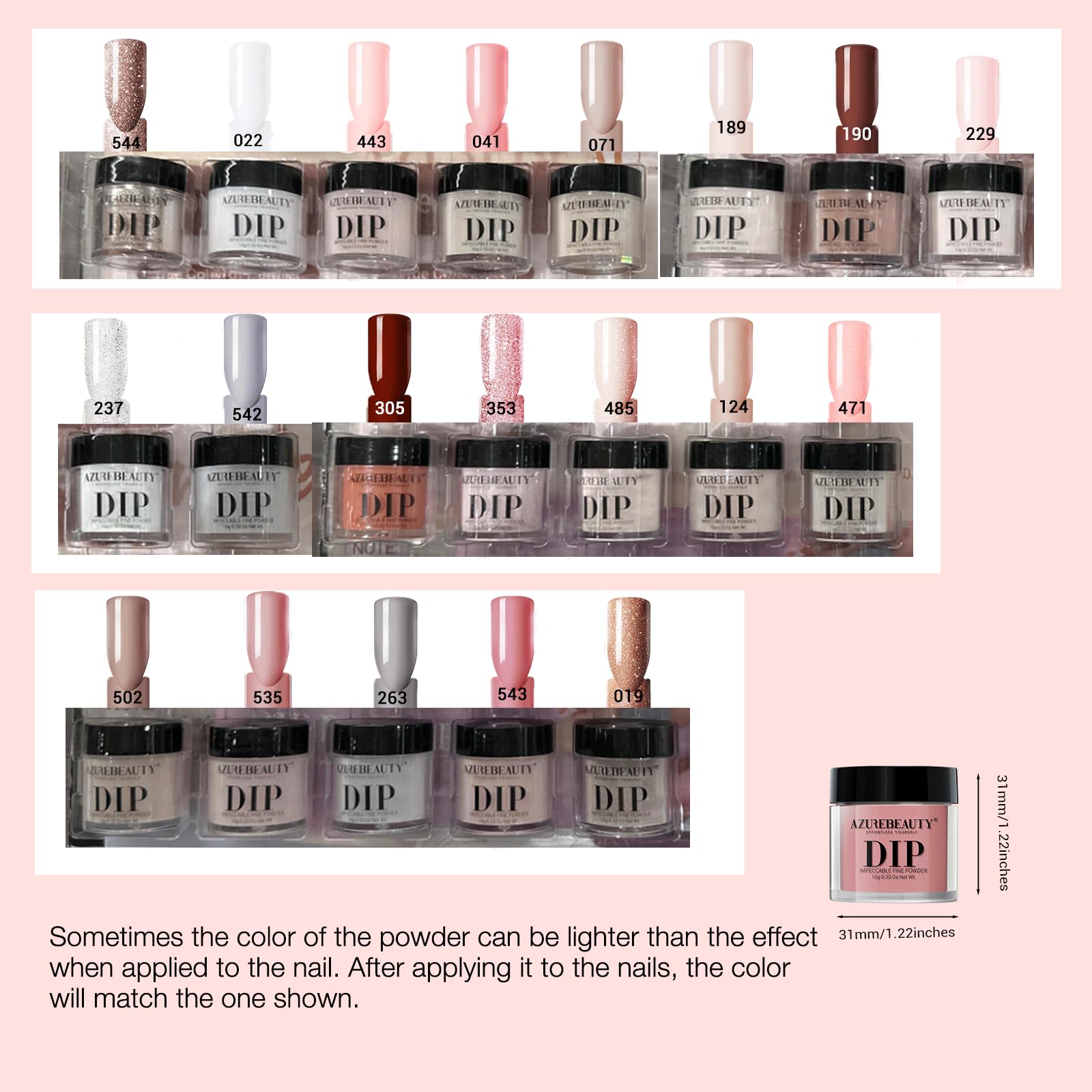 AZUREBEAUTY 31 Pcs Dip Powder Nail Kit — 20 Colors + 4 Liquids for DIY Salon-Quality Manicures