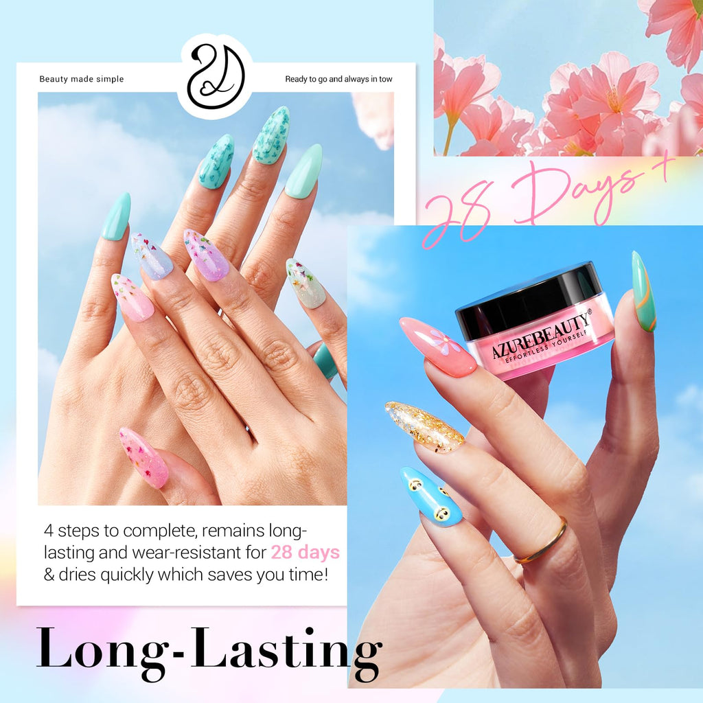 AZUREBEAUTY Dip Powder Nail Kit with Electric Nail Drill – 24 Macaron Colors, At-Home Starter Set