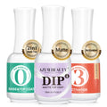 AZUREBEAUTY Dip Powder Liquid Set – Base & Top Coat, Activator, Matte Top Coat (15 ml) • Fast Dry, No Lamp Needed
