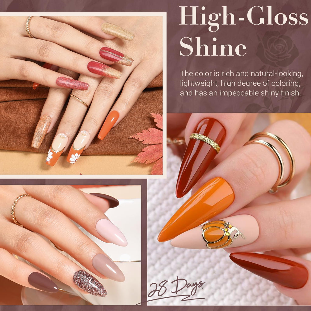 AZUREBEAUTY Fall Dip Powder Nail Kit | 20 Colors, 31 Pcs with Base/Top/Activator