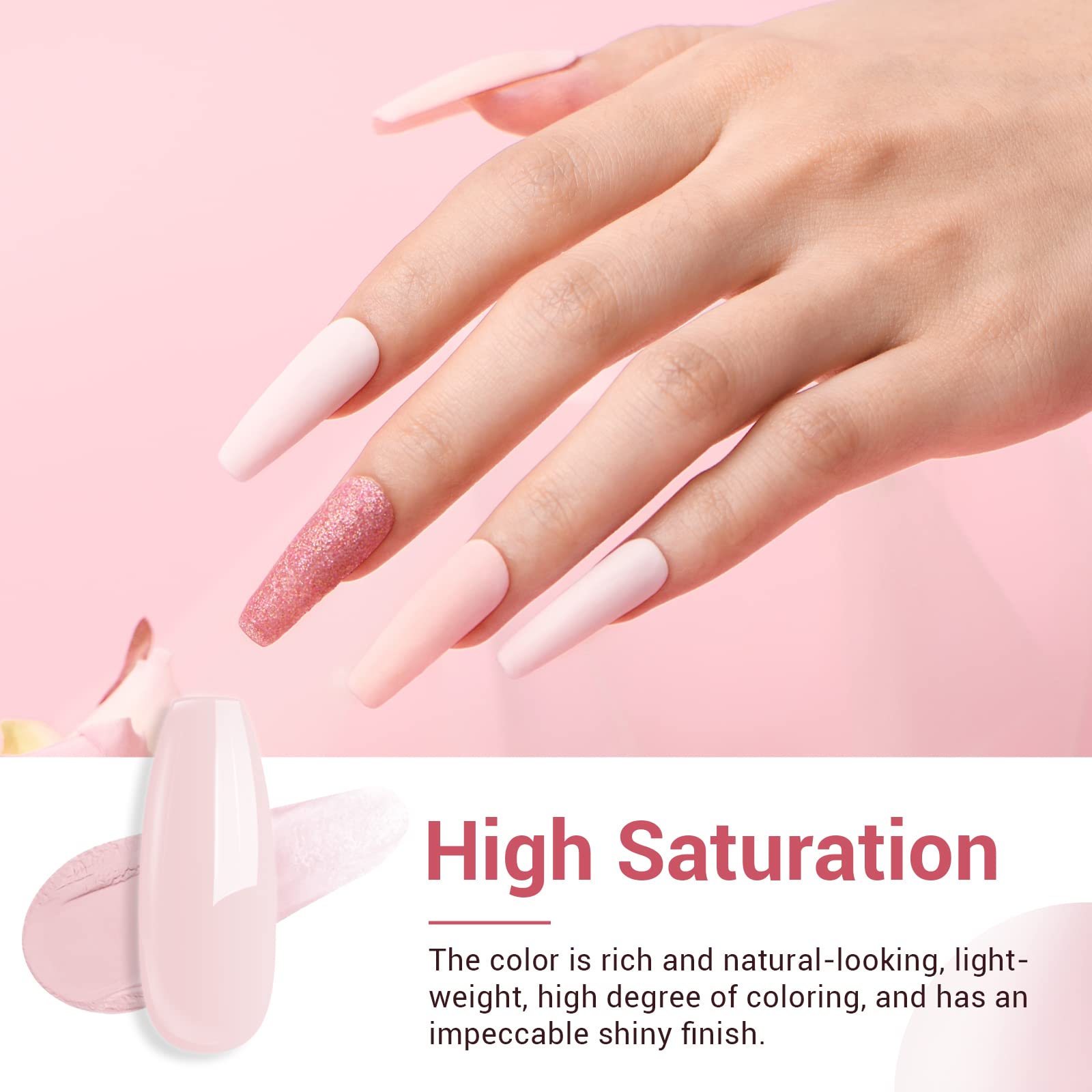 AZUREBEAUTY Dip Powder Nail Kit – 4 Nude & Glitter Hues, No Lamp Needed