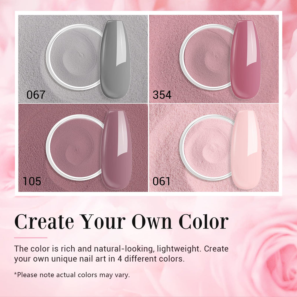 AZUREBEAUTY Dip Powder Nail Kit — 4-Color Set with Base, Activator & Top Coat