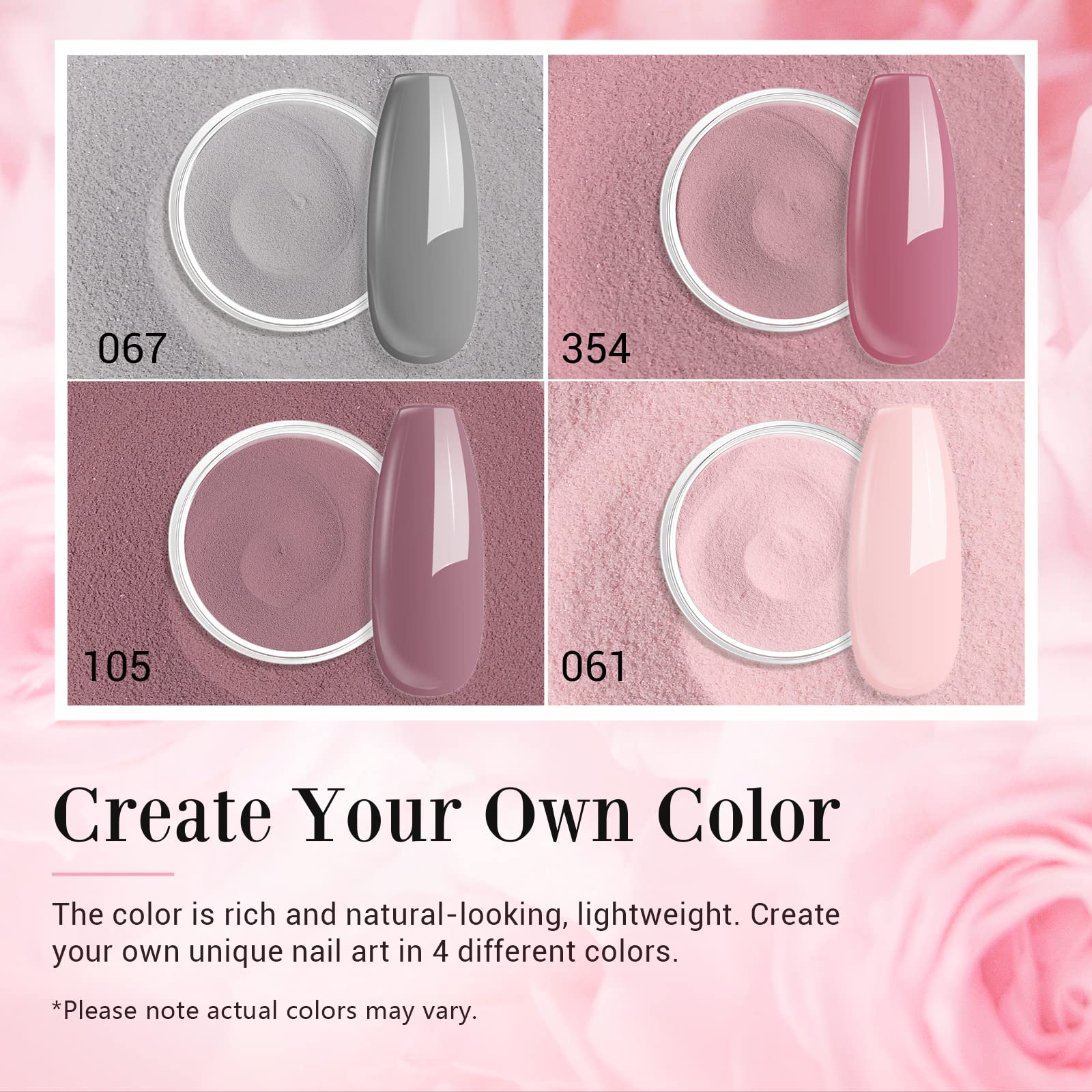 AZUREBEAUTY Dip Powder Nail Kit — 4-Color Set with Base, Activator & Top Coat