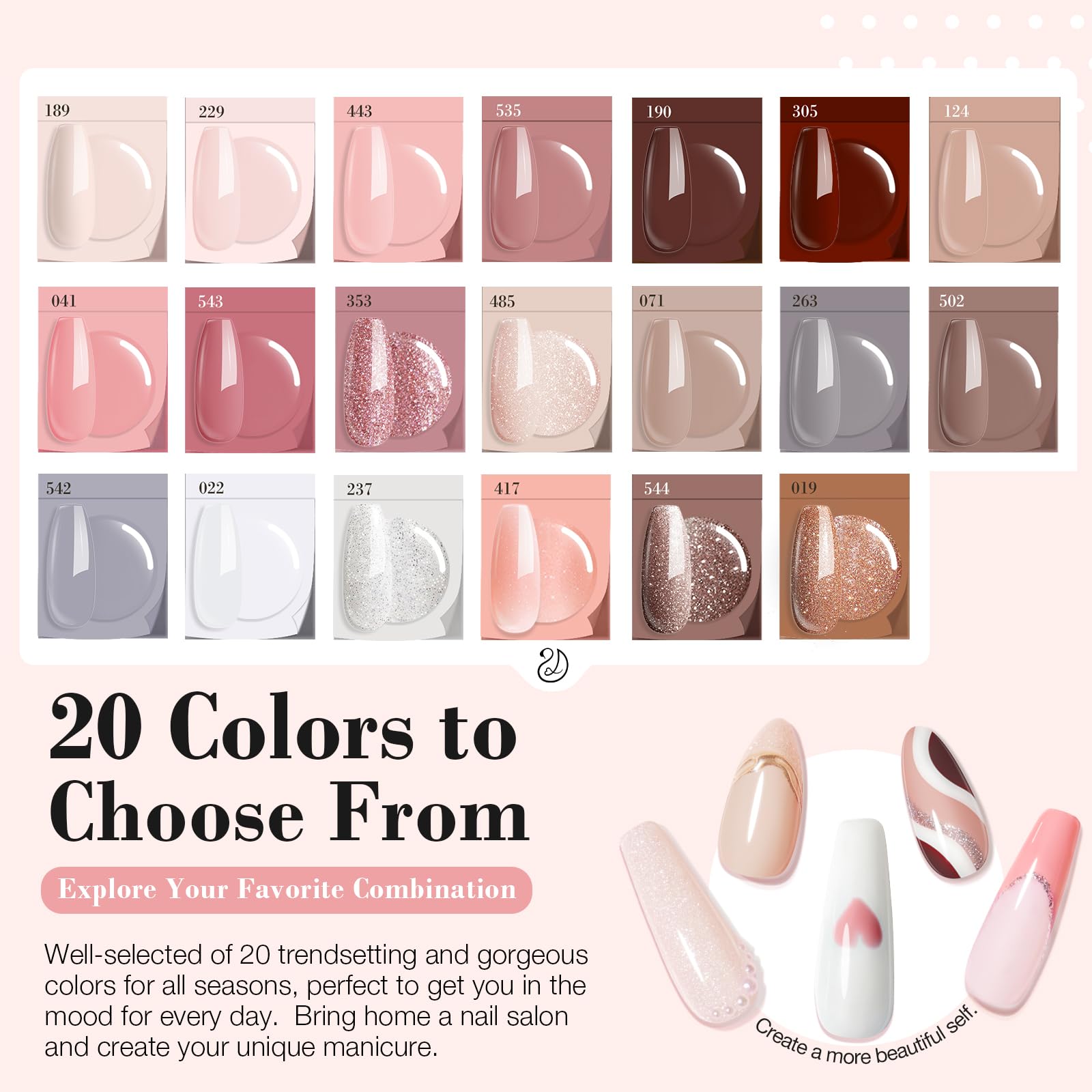 AZUREBEAUTY 31 Pcs Dip Powder Nail Kit — 20 Colors + 4 Liquids for DIY Salon-Quality Manicures