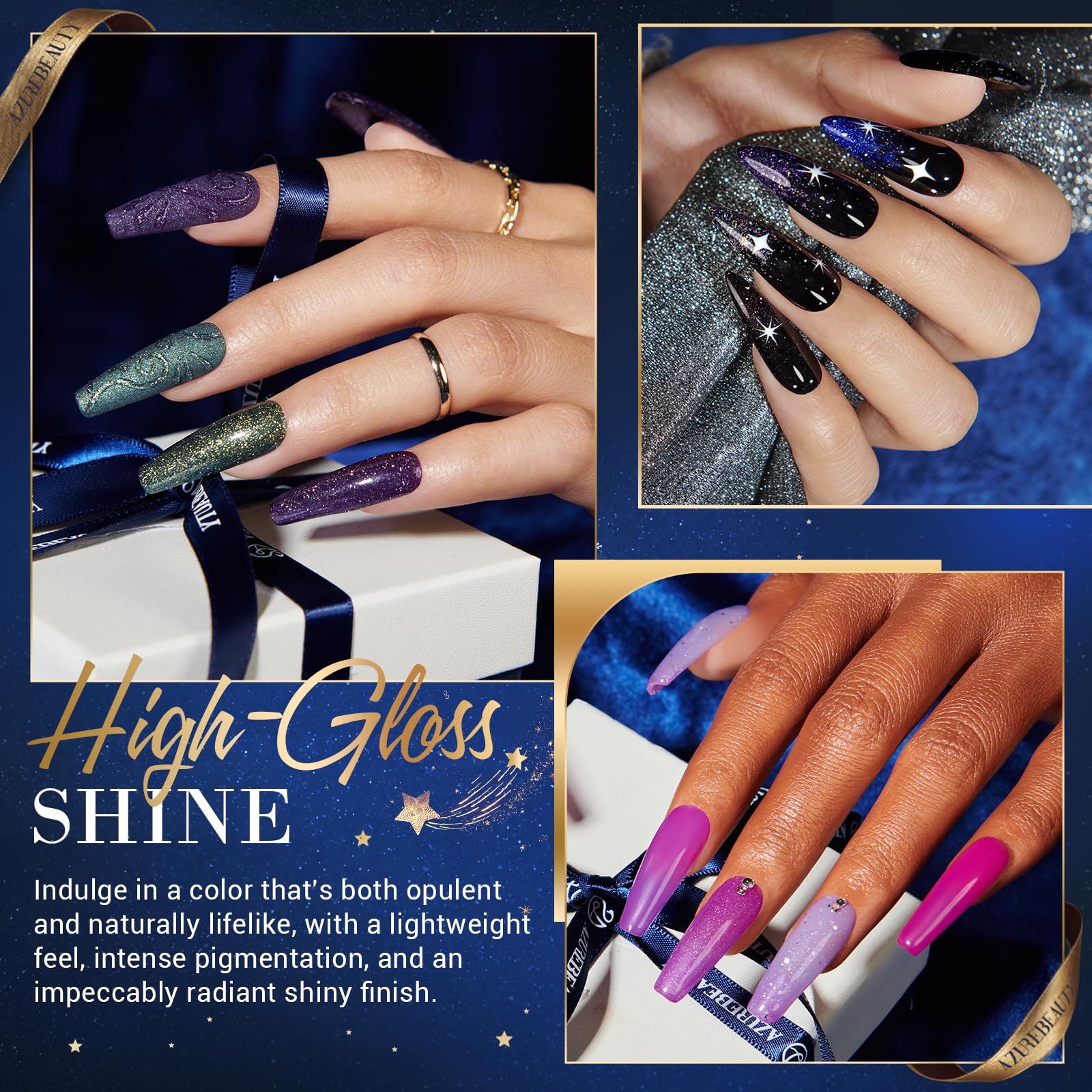 AZUREBEAUTY Dip Powder Nail Kit Starter – 20 Colors + Base/Top/Activator