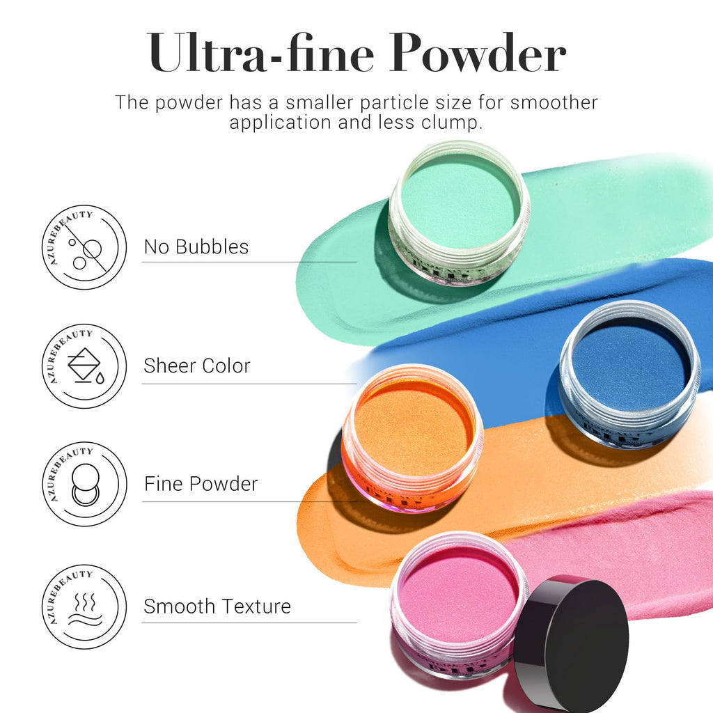 AZUREBEAUTY Dip Powder Nail Kit – 32 Colors, No Lamp Needed, Long-Lasting Shine