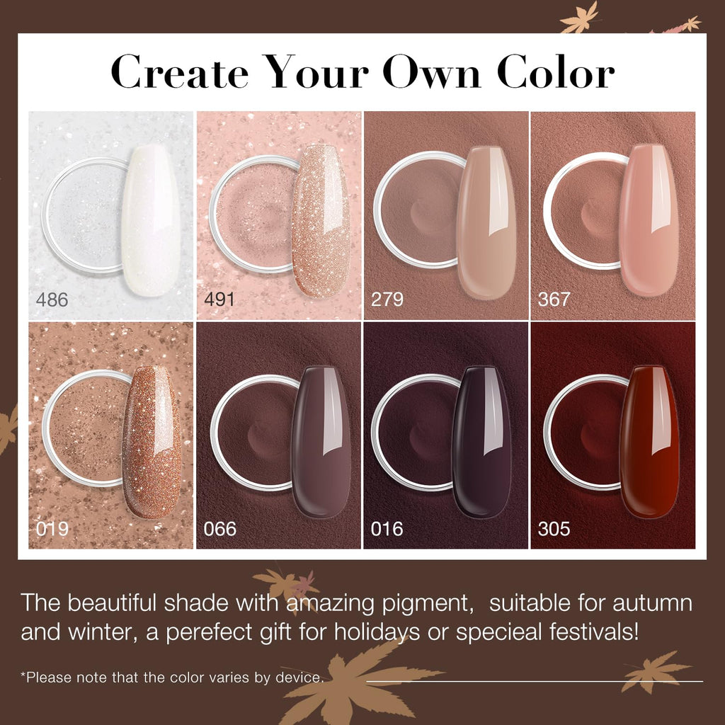 AZUREBEAUTY Dip Nails Powder Starter Kit – 8 Colors, No Lamp Needed, 30 Pcs