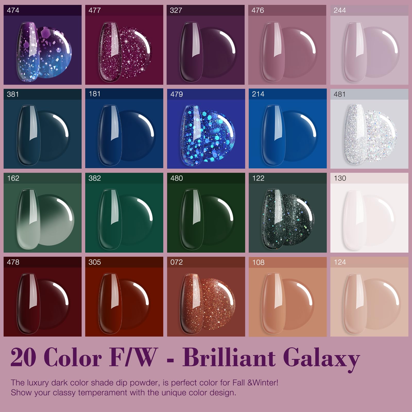 AZUREBEAUTY 31-Pcs Dip Powder Starter Kit – 20 Colors, Recycling Tray, Base/Top/Activator