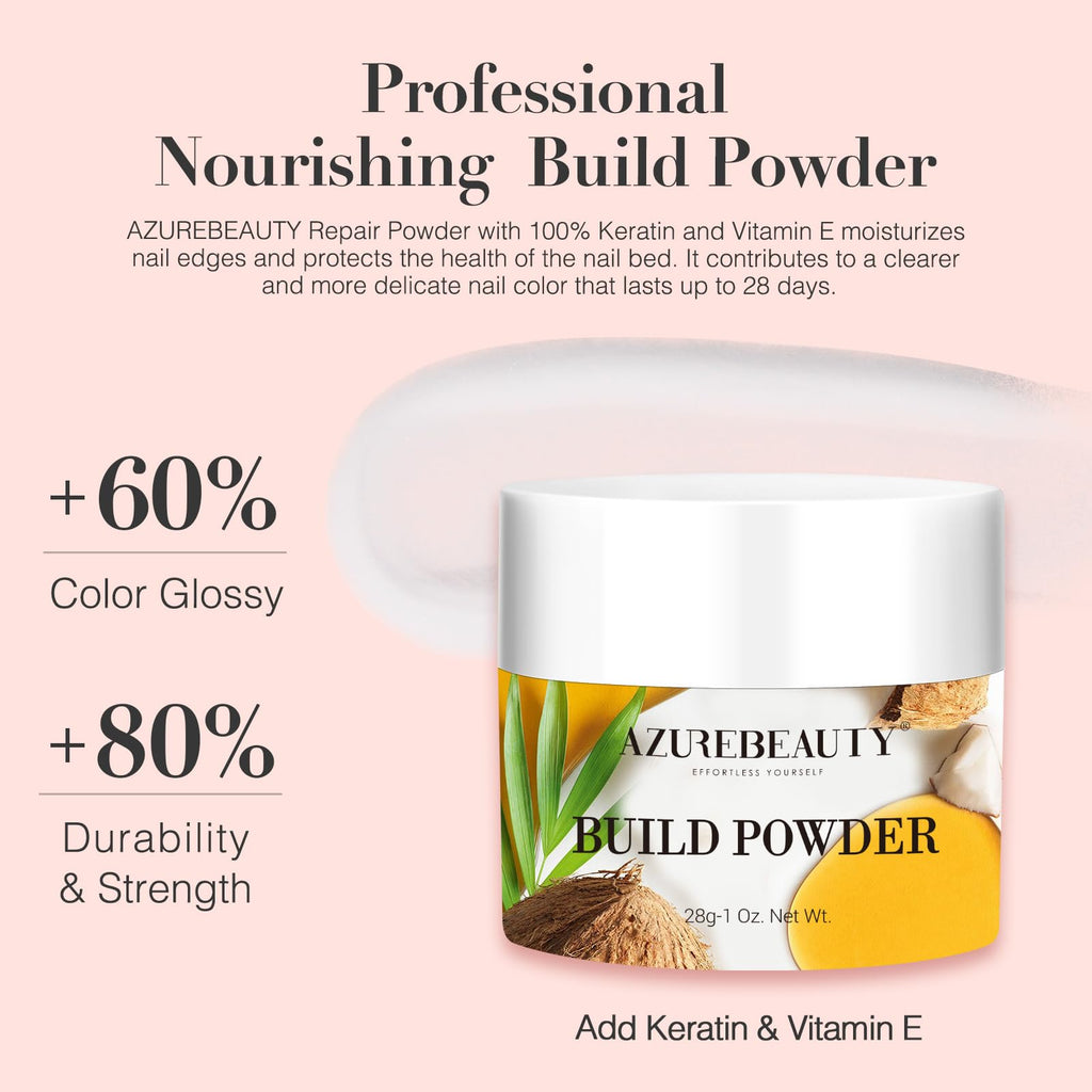 AZUREBEAUTY Clear & White Dip Powder Nail Kit – 28g/1oz, 15-Piece Starter Set