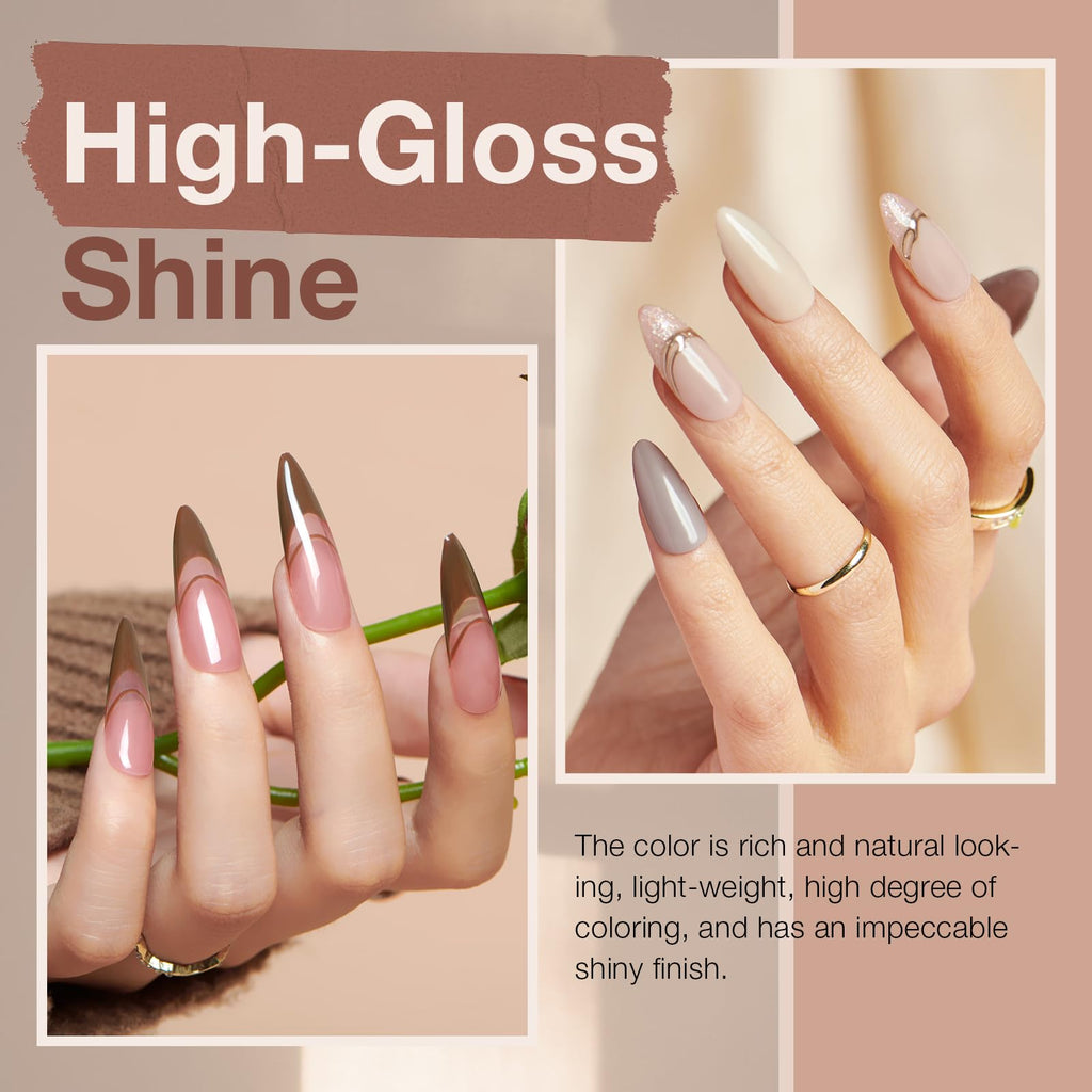 AZUREBEAUTY Dip Powder Nail Kit | 20 Neutral Browns & Base/Top/Activator