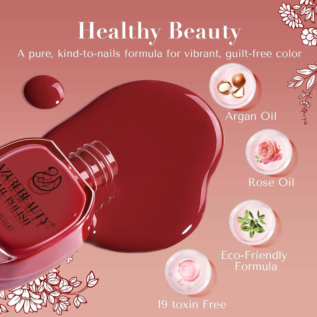 AZUREBEAUTY Jelly Nail Polish Set — 4 Colors + Top Coat & Remover | Quick Dry, Long-Lasting Gift Box