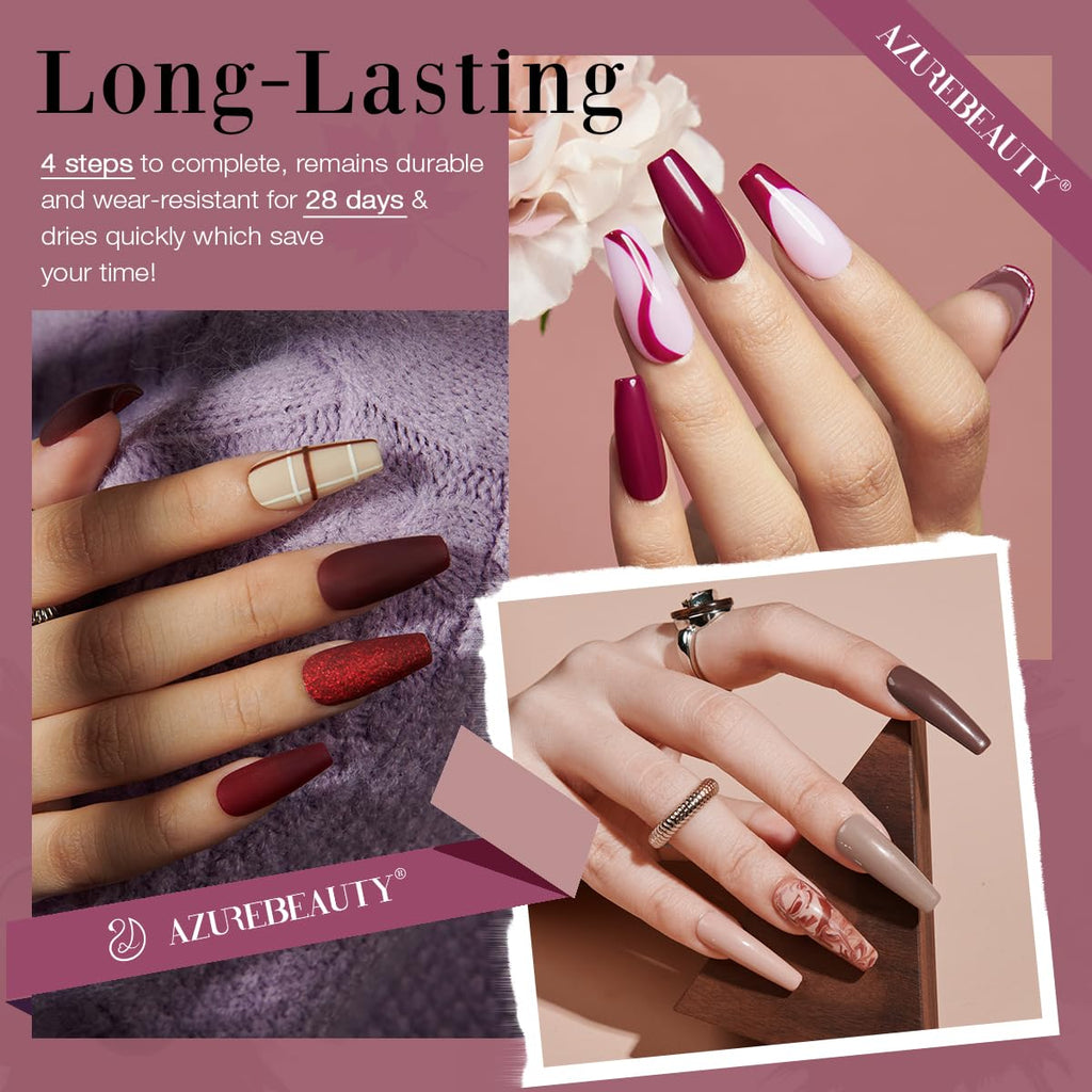 AZUREBEAUTY Dip Powder Nail Kit Starter — 20 Colors + Base/Top/Activator