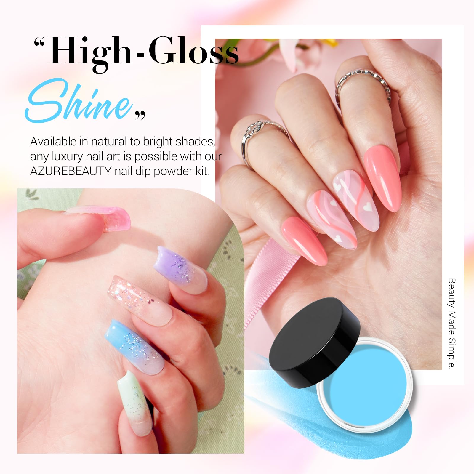 AZUREBEAUTY Dip Powder Nail Kit with Electric Nail Drill – 24 Macaron Colors, At-Home Starter Set