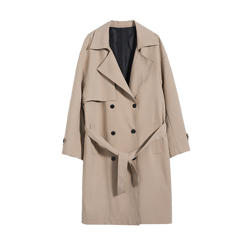 Men's British Style Khaki Long Trench Coat