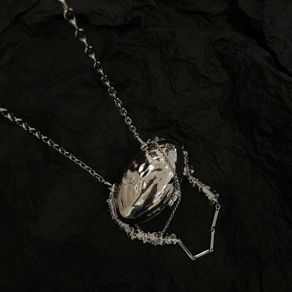 Shell Bag With Silver Metal Accessories