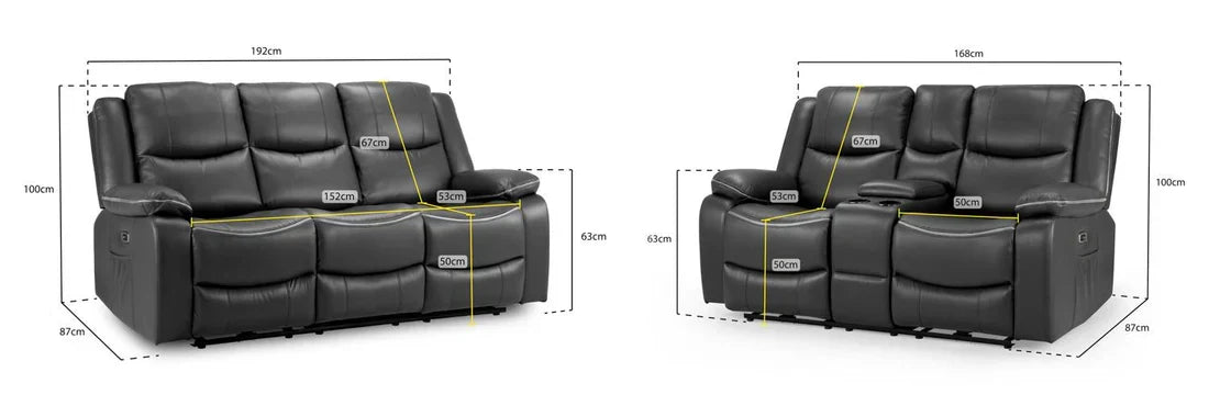 Harald  Electric Recliner Sofa Set: Luxurious 3+2 Seater for Ultimate Comfort